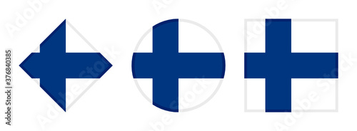 finland flag icon set. isolated on white background
