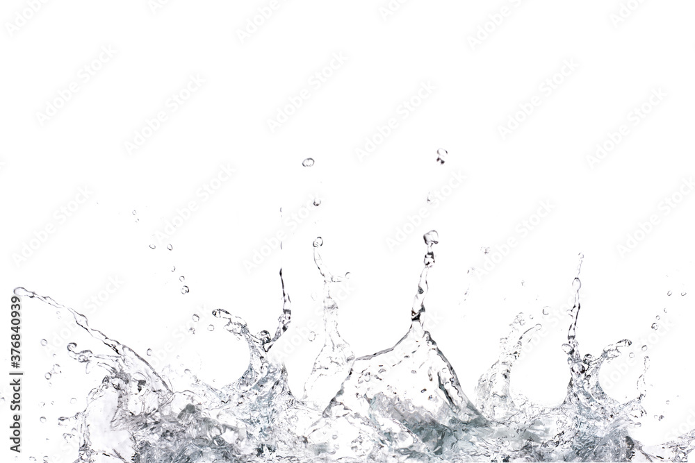 Obraz premium Water spreading on a white background The concept of refreshing
