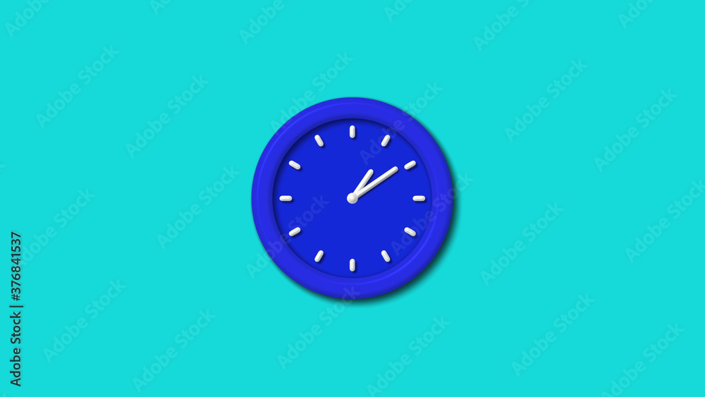 New blue color 3d wall clock icon on cyan background,3d clock icon New blue color 3d wall clock icon on cyan background,3d clock icon