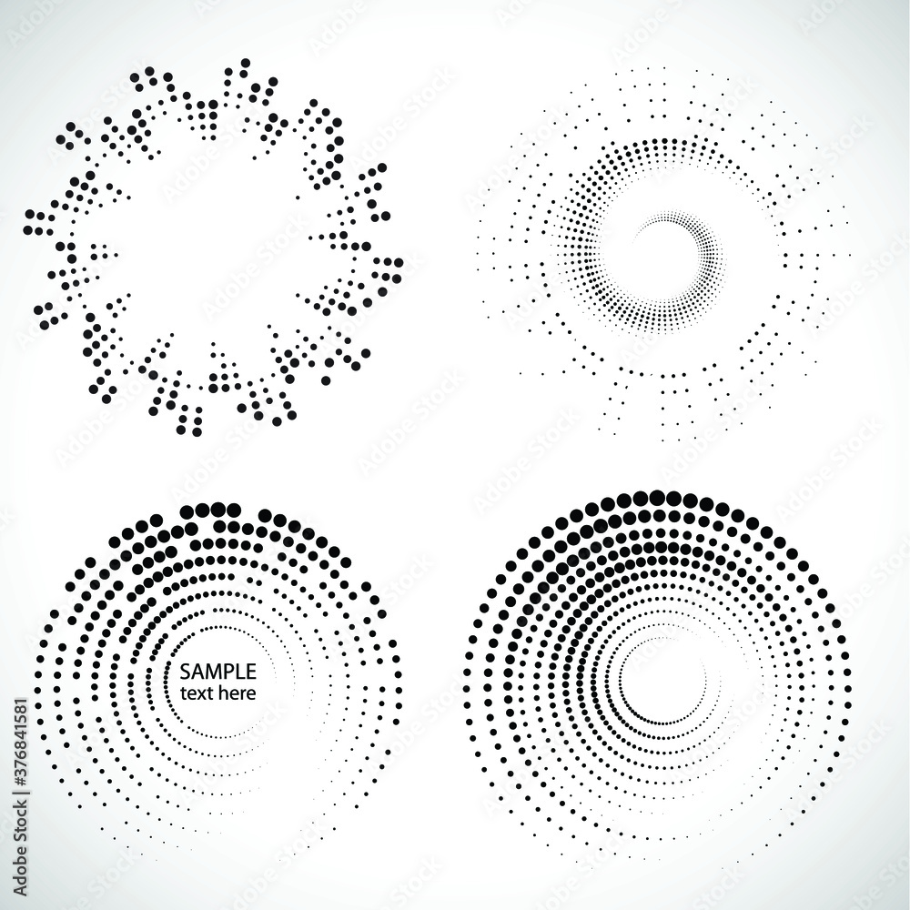Halftone dots in circle form. round logo . vector dotted frame . design element Halftone dots in circle form. round logo . vector dotted frame . design element