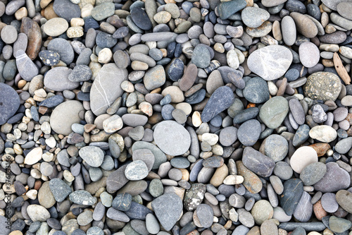 Stone pebbles by the sea.