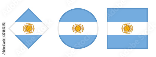 argentina flag icon set. vector illustration isolated on white background