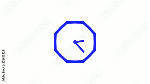 New blue color counting down clock icon on white background