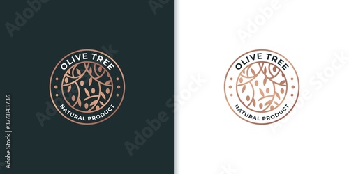 Abstract logo, olive oil logo with leaf combination
