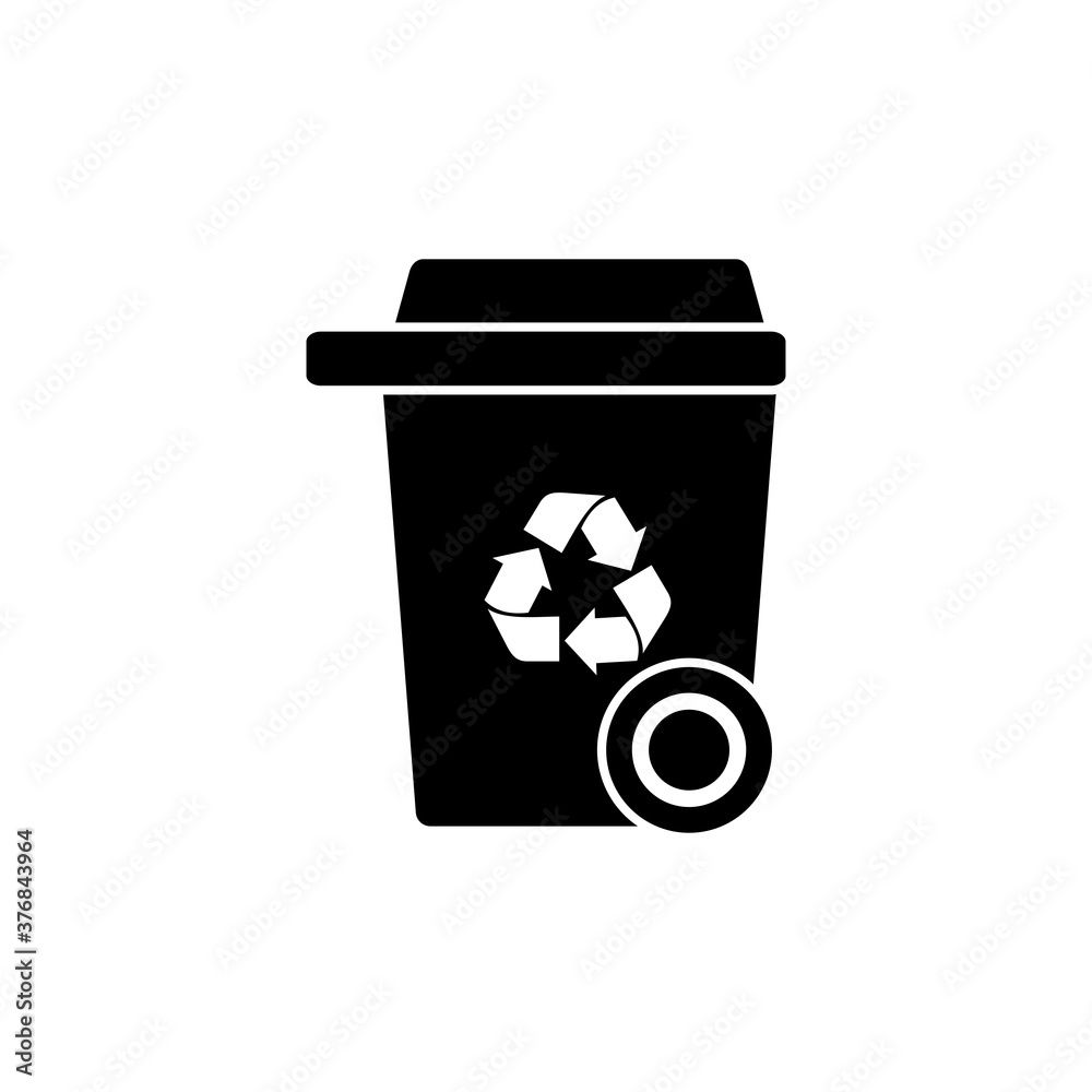 trash can icon vector symbol isolated illustration white background trash can icon vector symbol isolated illustration white background