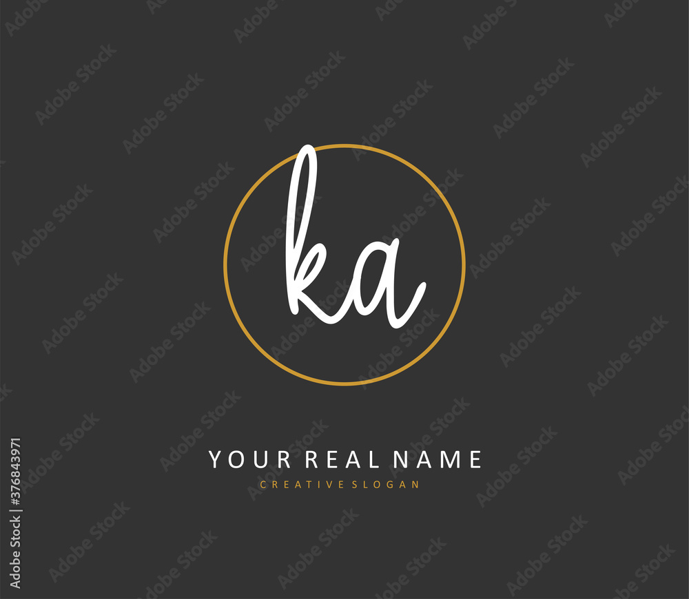 K A KA Initial letter handwriting and signature logo. A concept handwriting initial logo with template element. K A KA Initial letter handwriting and signature logo. A concept handwriting initial logo with template element.