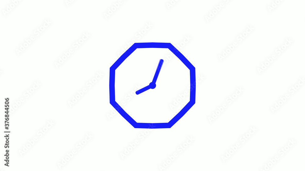 New blue color counting down clock icon on white background New blue color counting down clock icon on white background