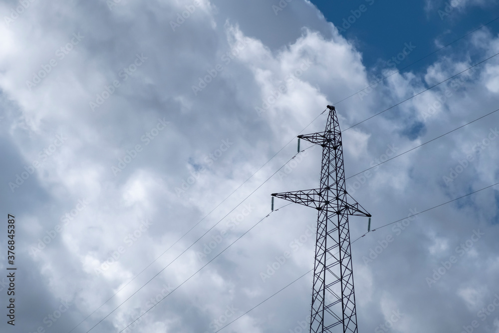 Electricity pylon on sky background. Electricity transmittion concept. Electricity pylon on sky background. Electricity transmittion concept.