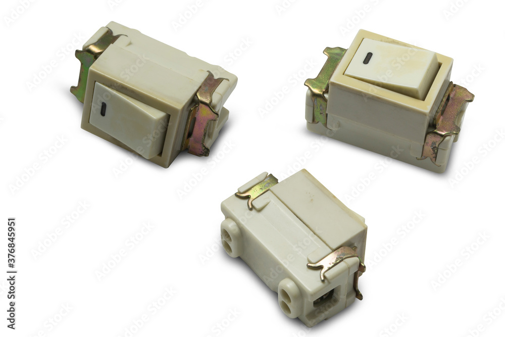 light switch on a white background,with clipping path light switch on a white background,with clipping path