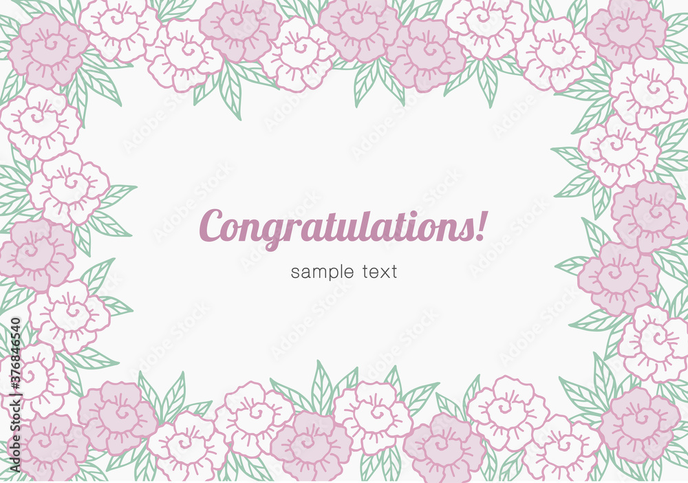 Floral border of abstract hand drawn roses and leaves. Festive background with flower frame for holiday greeting card, wedding invitation, banner and flyer. Vector design template with place for text Floral border of abstract hand drawn roses and leaves. Festive background with flower frame for holiday greeting card, wedding invitation, banner and flyer. Vector design template with place for text