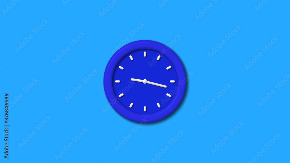 Amazing blue color 3d wall clock icon on aqua background,12 hours clock icon Amazing blue color 3d wall clock icon on aqua background,12 hours clock icon