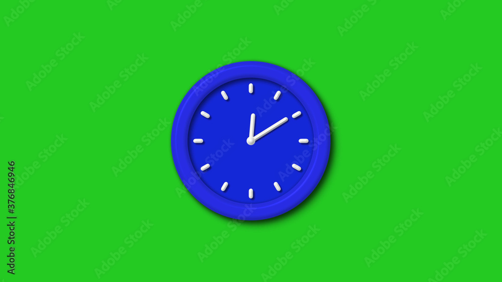 Amazing blue color 3d wall clock icon on green background,clock icon Amazing blue color 3d wall clock icon on green background,clock icon