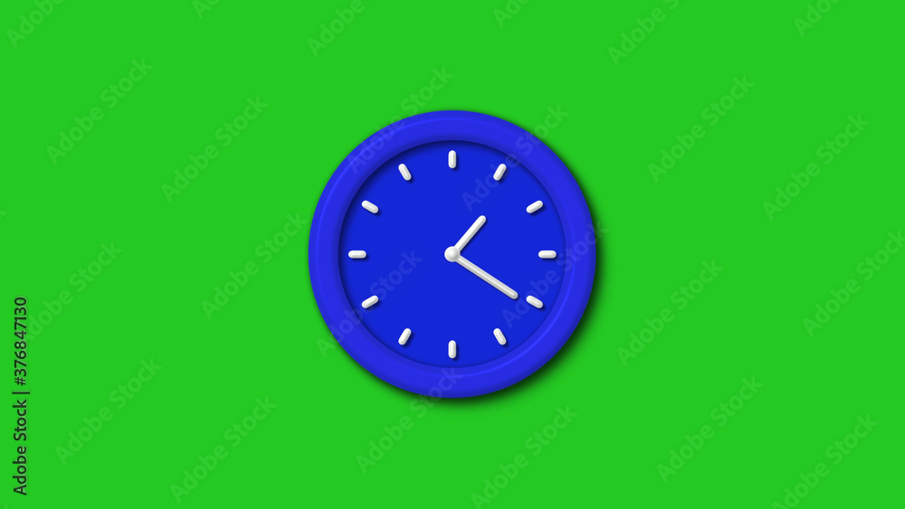 Amazing blue color 3d wall clock icon on green background,clock icon Amazing blue color 3d wall clock icon on green background,clock icon