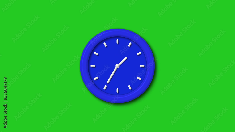 Amazing blue color 3d wall clock icon on green background,clock icon Amazing blue color 3d wall clock icon on green background,clock icon