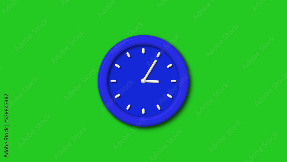 Amazing blue color 3d wall clock icon on green background,clock icon Amazing blue color 3d wall clock icon on green background,clock icon