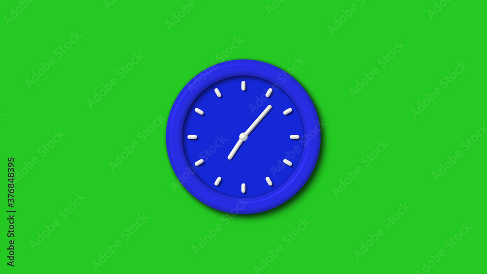 New blue color 3d wall clock icon on green background,Counting down clock icon New blue color 3d wall clock icon on green background,Counting down clock icon