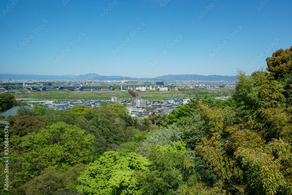 石清水八幡宮へのケーブルカーからの風景