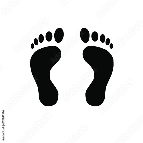 human footprint icon on a white background, vector illustration