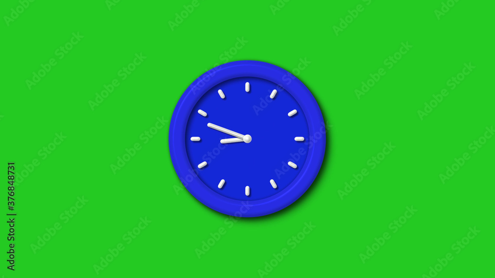 New blue color 3d wall clock icon on green background,Counting down clock icon New blue color 3d wall clock icon on green background,Counting down clock icon