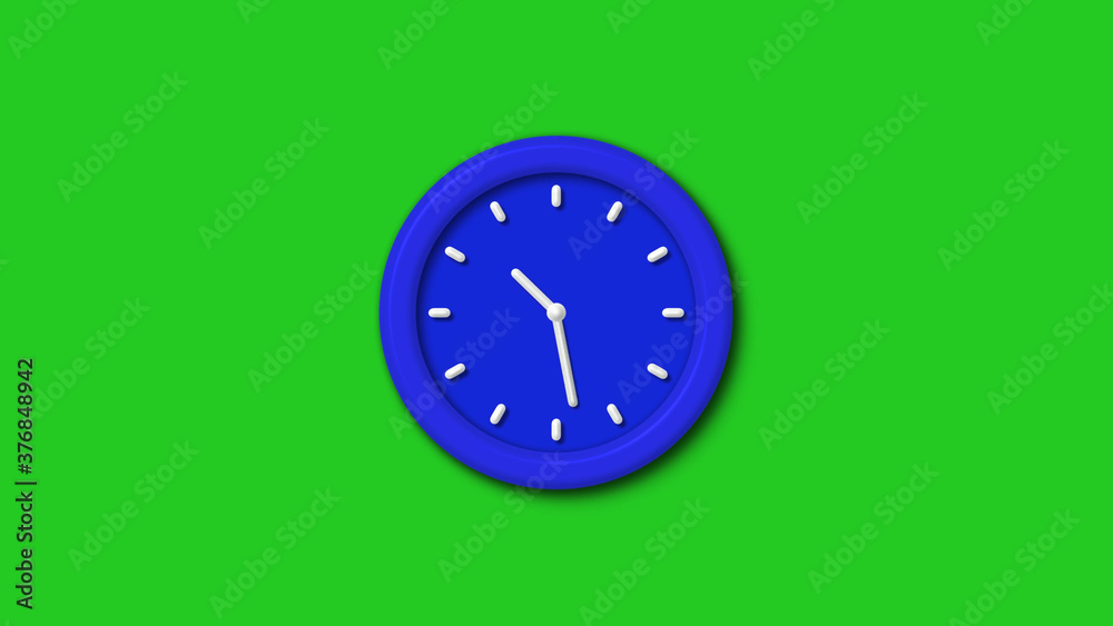 New blue color 3d wall clock icon on green background,Counting down clock icon New blue color 3d wall clock icon on green background,Counting down clock icon