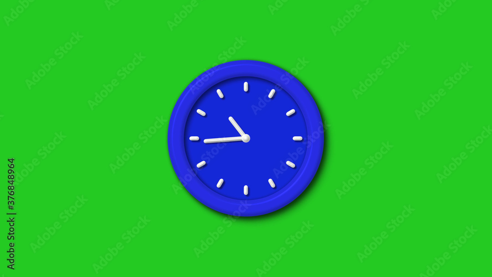 New blue color 3d wall clock icon on green background,Counting down clock icon New blue color 3d wall clock icon on green background,Counting down clock icon