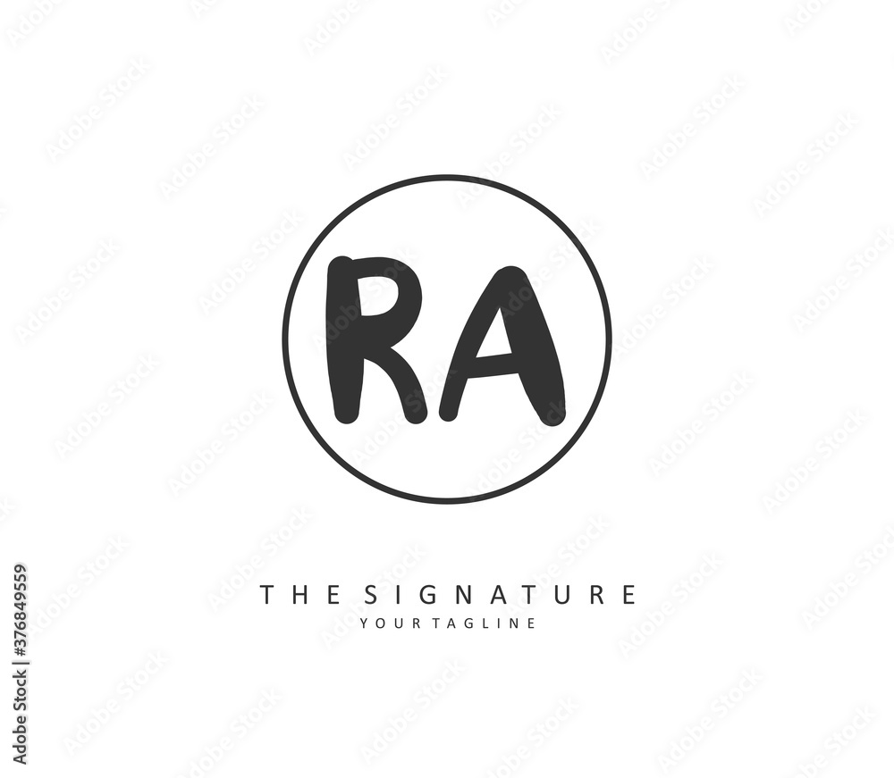 R A RA Initial letter handwriting and signature logo. A concept handwriting initial logo with template element. R A RA Initial letter handwriting and signature logo. A concept handwriting initial logo with template element.