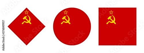 soviet union flag icon set. isolated on white background
