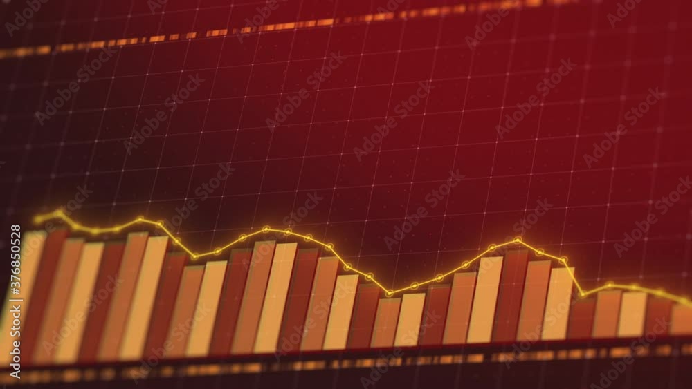 Falling chart footage. Stock market bar. Dynamic infographic showing ...