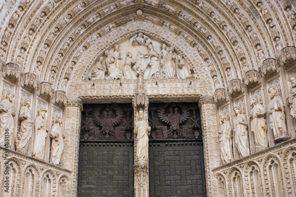 Fragment of Cathedral of Saint Mary in Toledo, Spain