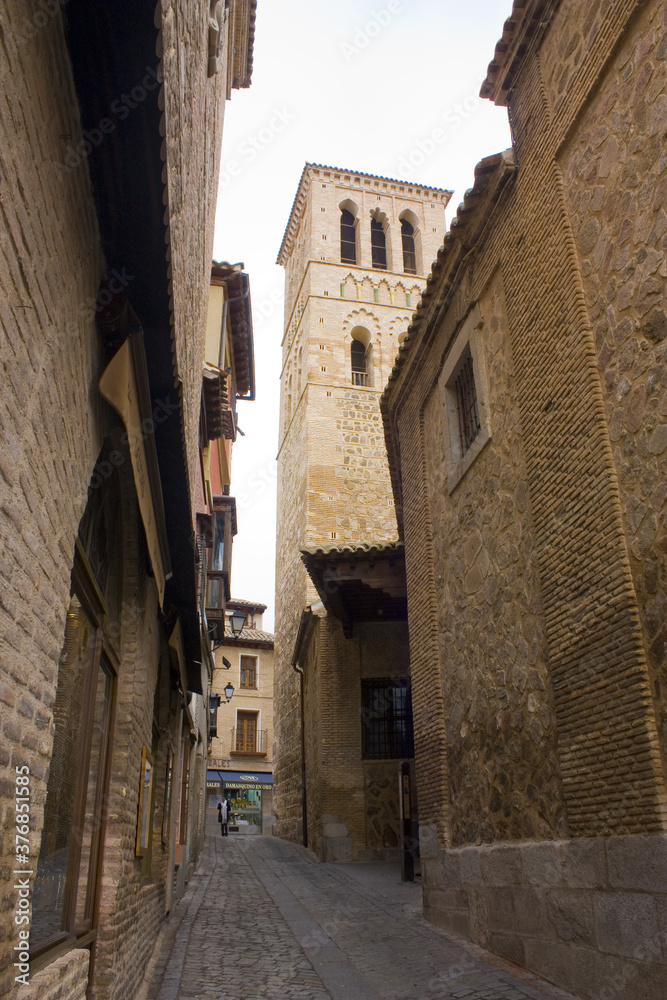 Narrow street of Old Town in Toledo, Spain