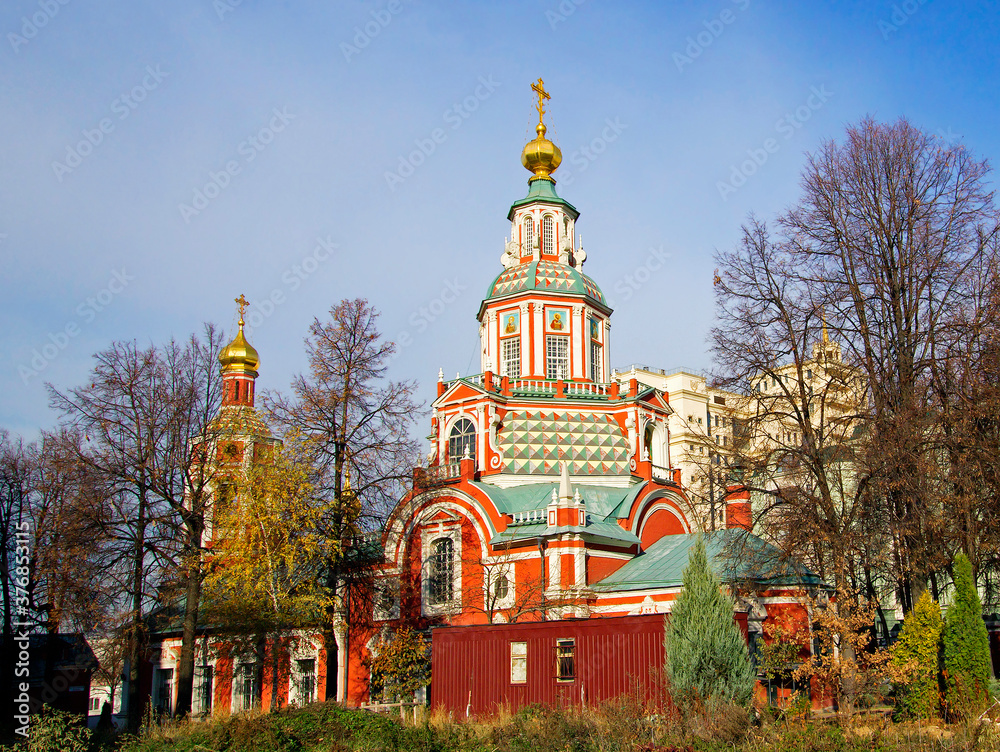 Moscow, Russia, Church of St. John the Warrior on Yakimanka.
 The Church building was built in 1704-1713 in memory of the battle of Poltava. The building's architecture combines elements of Moscow Bar