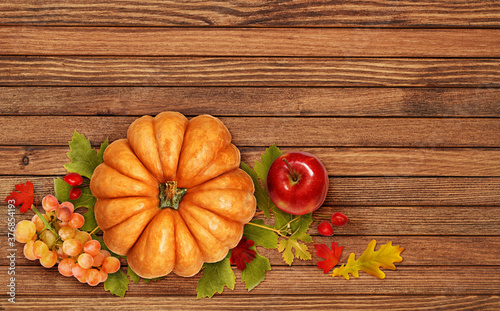 Autumn arrangement with pum...