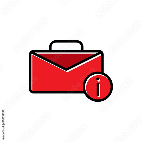 Bag business information flat icon. Design template vector