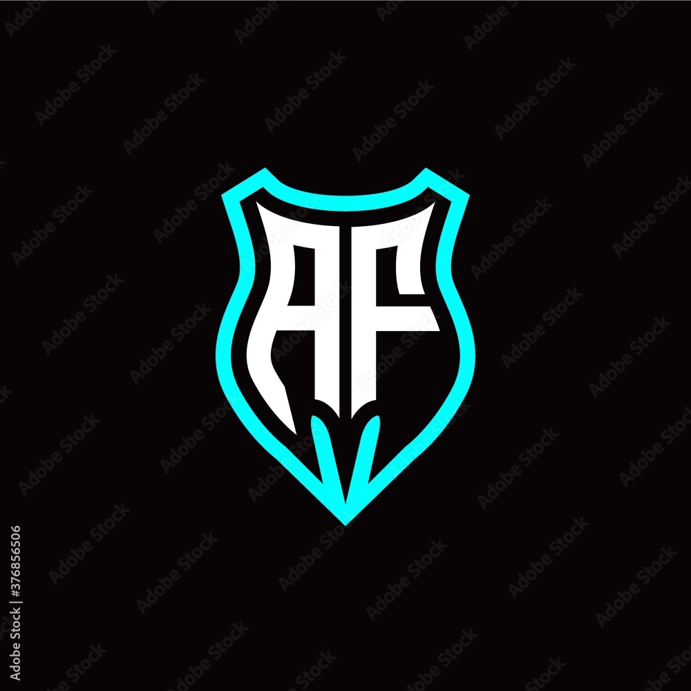 Initial A F letter with shield modern style logo template vector Initial A F letter with shield modern style logo template vector