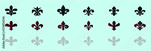Fleur de lis symbol icon with various models. isolated vector sign symbol.