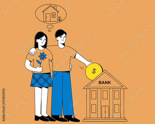 Man and a woman are standing next to each other with their arms around Each other. Man has a gold coin in his hand.
