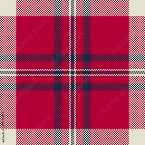 Pixel background vector design. Modern seamless pattern plaid. Square texture fabric. Tartan scottish textile. Beauty color madras ornament.