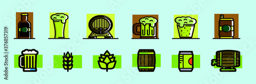 set of beer icon design template with various models. vector illustration
