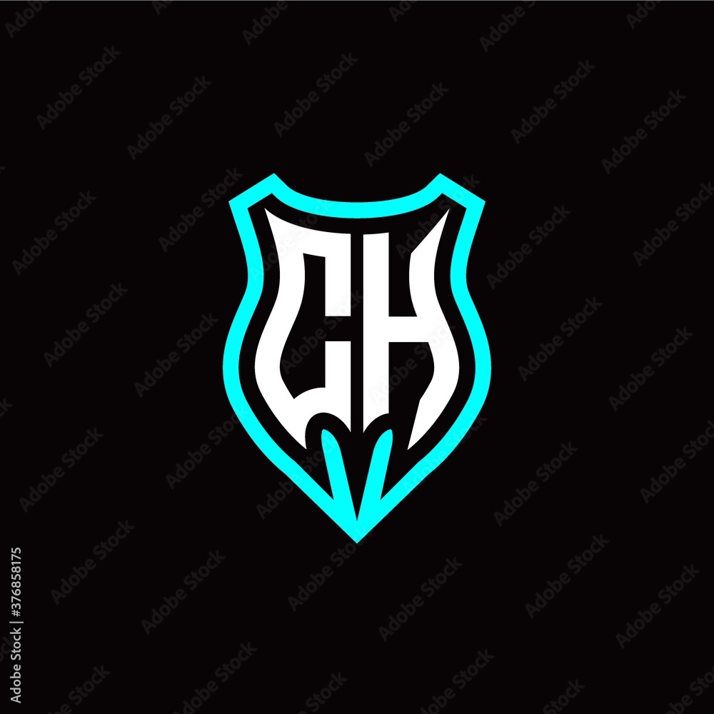 Initial C H letter with shield modern style logo template vector Initial C H letter with shield modern style logo template vector