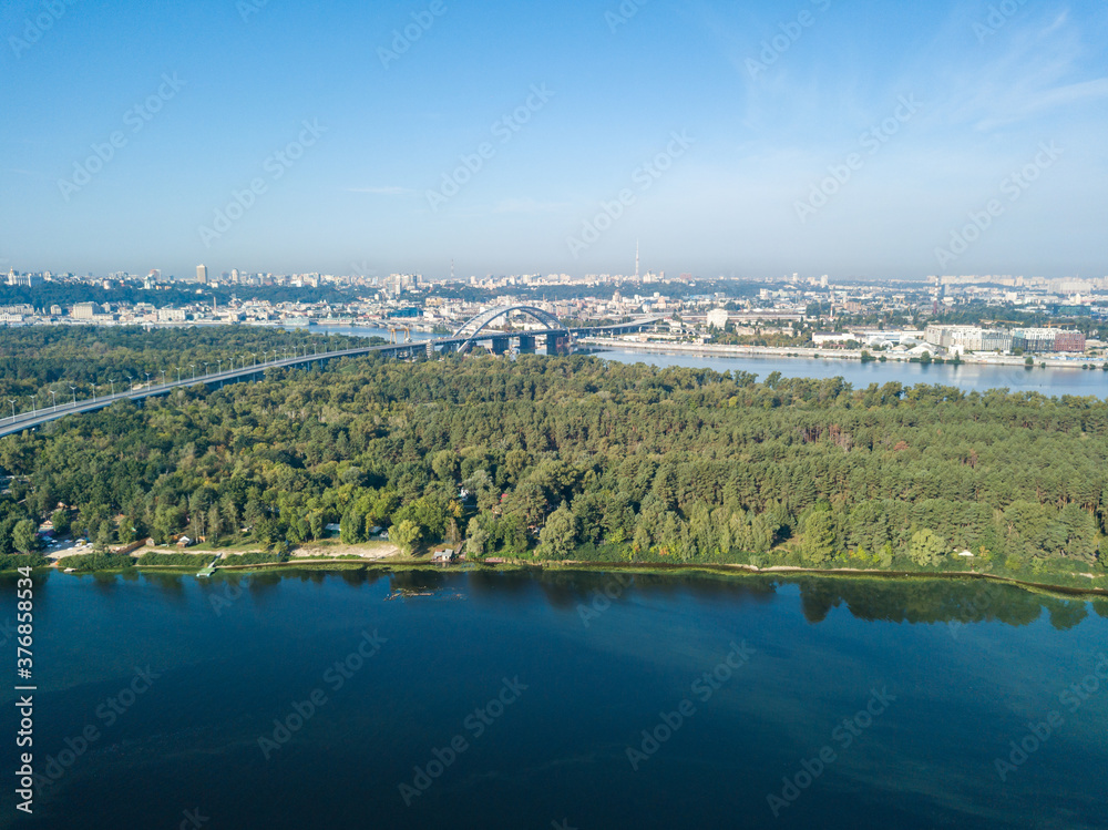 Aerial view of the Dnieper River in Kiev.