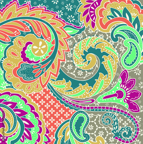 Ornament ethnic background. Abstract pattern. Floral motif wallpaper. 