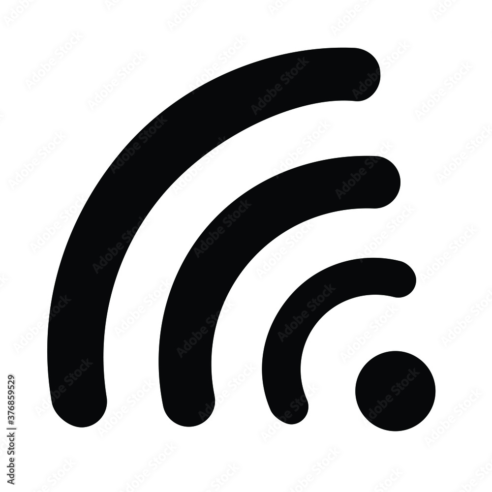 WiFi black color of the flat simple icon. Web apps security Kit illustration vector of the mobile application. The modern style of design. Line single minimalistic sign WiFi black color of the flat simple icon. Web apps security Kit illustration vector of the mobile application. The modern style of design. Line single minimalistic sign