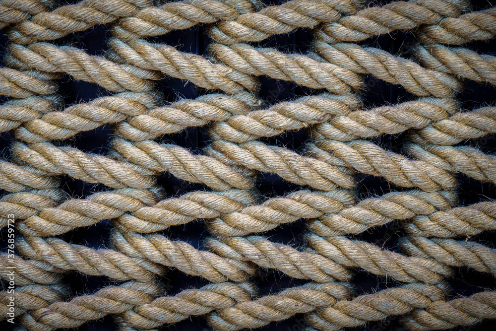 Close up view of rope with textured background like triangle Close up view of rope with textured background like triangle