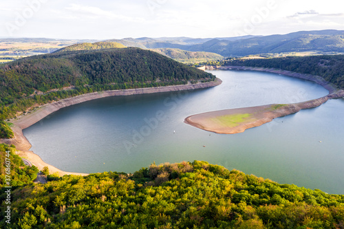 the edersee lake in germany with its nature from above photo