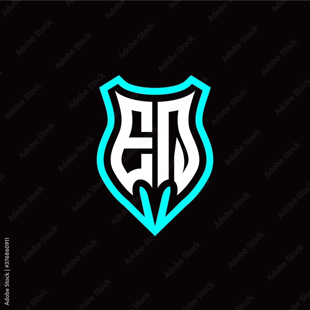 Initial E Q letter with shield modern style logo template vector Initial E Q letter with shield modern style logo template vector