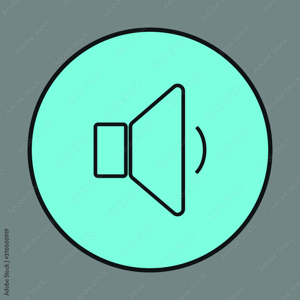 the sound black color of a flat simple icon. Web apps security Kit illustration vector of the mobile application. The modern style of design. Line single minimalistic sign the sound black color of a flat simple icon. Web apps security Kit illustration vector of the mobile application. The modern style of design. Line single minimalistic sign