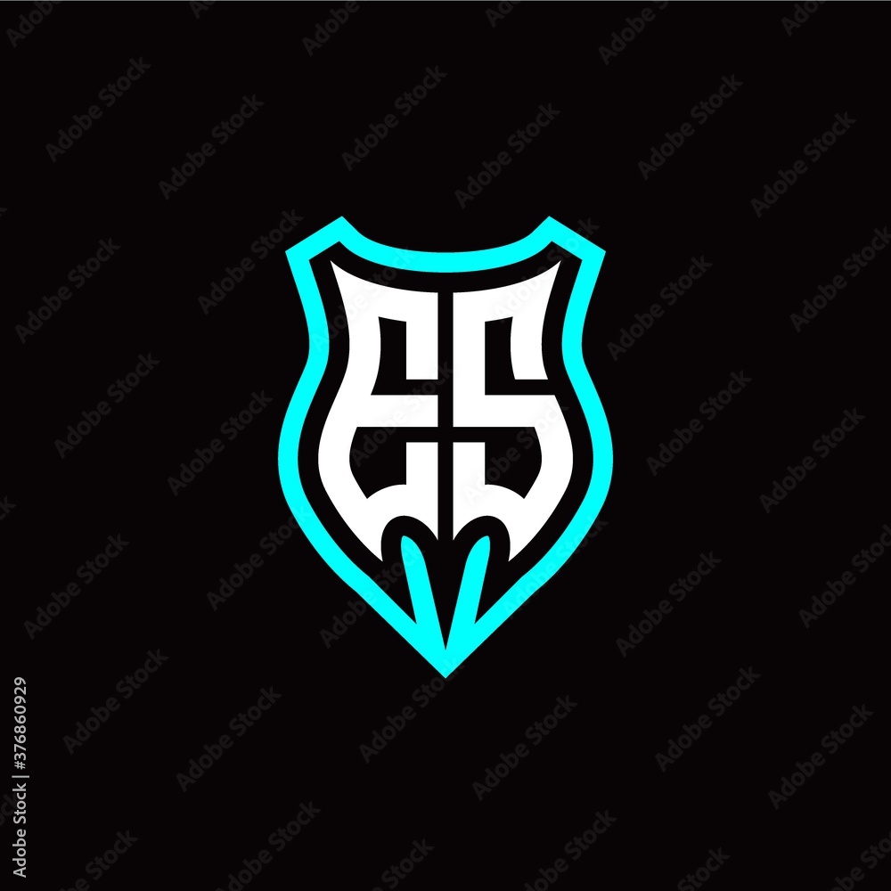 Initial E S letter with shield modern style logo template vector Initial E S letter with shield modern style logo template vector