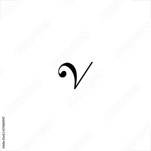  initial V letter design music logo