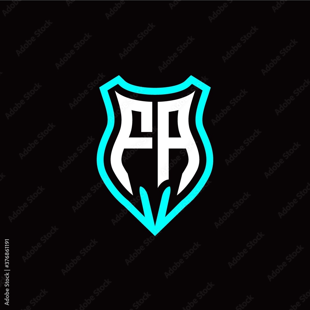 Initial F A letter with shield modern style logo template vector