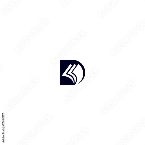 abstract initial D letter design paper logo